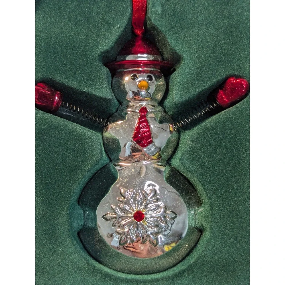 Reed and Barton snowman with mittens ornament